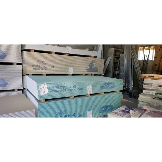 Placo hydrofuge ba13 gypsotech aquasuper pour doubler vos murs et gagner en r�sistance et �liminer l'humidit� en stock permanent chez Aubagne mat�riaux